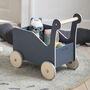 Nordic Blue Wooden Baby Walker, thumbnail 1 of 4