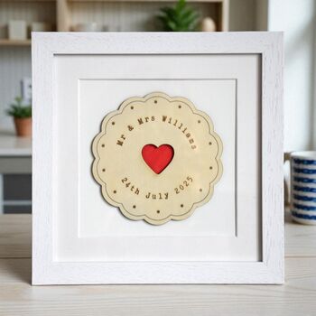 Personalised Wedding Jammy Biscuit Framed Print, 2 of 3