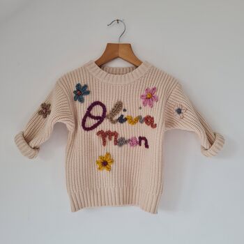 Baby And Children's Embroidered Knitted Jumper, 2 of 4