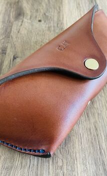 Personalised Spanish Brown Leather Glasses Case, 9 of 12