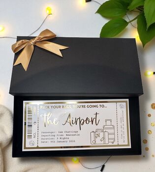 Surprise Holiday Personalised Gift Voucher Ticket, 8 of 11