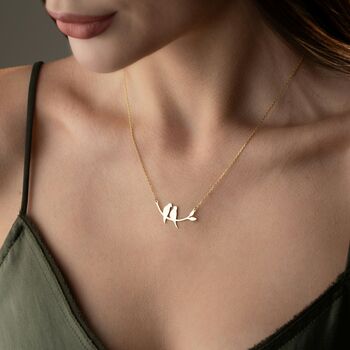 Lovebirds On Branch Necklace, 8 of 11