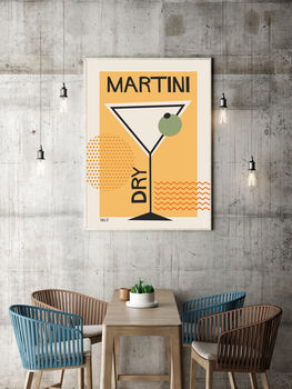 Martini Dry Cocktail Art Print, 3 of 3