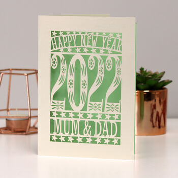 Personalised Papercut Happy New Year Card A5, 7 of 11
