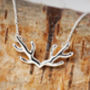 Stag Antlers Necklace Sterling Silver Necklace, thumbnail 1 of 10