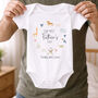 Personalised Our First Father's Day Babygrow / Baby Bodysuit Animals, thumbnail 1 of 8