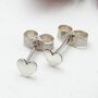 Simple Heart Silver Studs, thumbnail 2 of 4