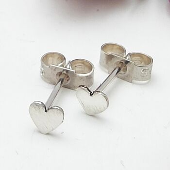 Simple Heart Silver Studs, 2 of 4