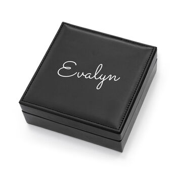 Personalised Luxury Black Square Jewellery Box, 6 of 6