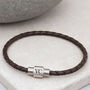 Mens Personalised Clasp Slim Leather Bracelet, thumbnail 3 of 6