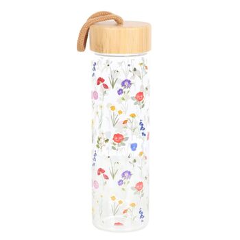 Wildflower Glass And Bamboo Water Bottle, 2 of 5