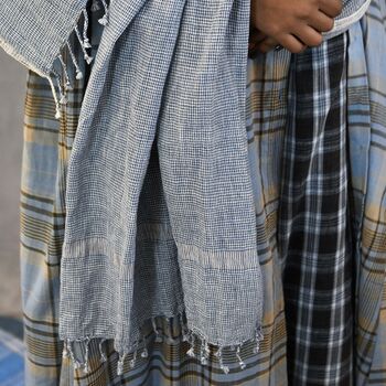 Handspun Hand Woven Cotton Scarf, Shawl, 4 of 4