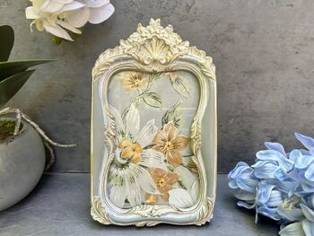 Grey Ornate 6x4 Inch Portrait Photo Frame For Home Decor, 3 of 8