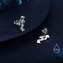 Sterling Silver Tiny Scuba Diver Stud Earrings, thumbnail 2 of 12