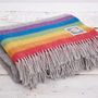 Rainbow Stripe Wool Throw, thumbnail 1 of 3