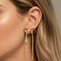 Women’s Bow Stud Earrings With Herringbone Chain In 18k Gold, Bridesmaid, Party Jewellery, thumbnail 1 of 5