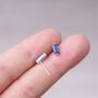 925 Sterling Silver Blue Baguette Stud Earrings, thumbnail 1 of 8