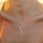 Crescent New Moon Opal Sterling Silver Necklace, thumbnail 1 of 5