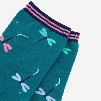 Women's Dragonfly Print Bamboo Socks, 3 of 4