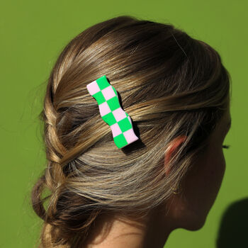Check You Out! Checked Wavy Hair Slide, 3 of 12