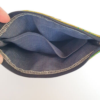 Sari Zipper Pouch, Wallet, Coin Purse, Gold And Green, 9 of 12