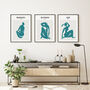 Set Of Three Figure Silhouette Art Prints For Home, thumbnail 5 of 7