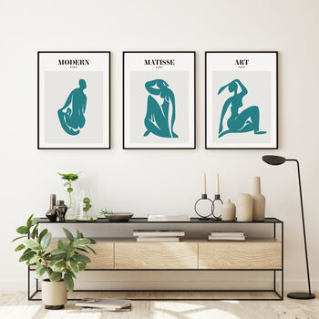 Set Of Three Figure Silhouette Art Prints For Home, 5 of 7