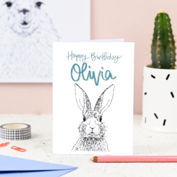 Personalised Rabbit Birthday Card, 3 of 8