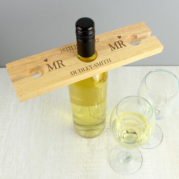 Married Couple Wine Glass And Bottle Holder, 2 of 5