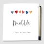 Personalised Birthday Card With Hearts, thumbnail 7 of 7