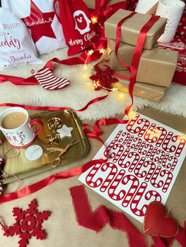 Candy Cane Christmas Door/Wall Stickers, 7 of 9