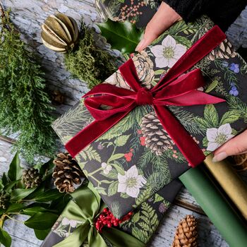 Festive Christmas Foliage Wrapping Paper | 3 M, 2 of 5