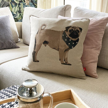 Pug Feature Cushion, 4 of 9