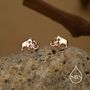 Mammoth Elephant Stud Earrings In Sterling Silver, thumbnail 7 of 12