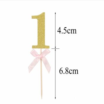 Set Of 10 Number One Birthday Cake Toppers, 5 of 7
