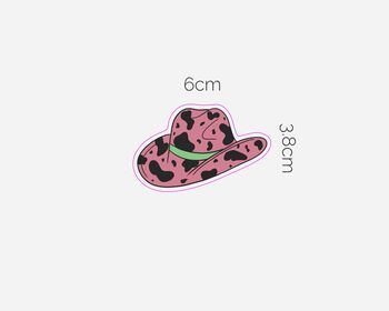 Cow Print Cowboy Hat Sticker, 2 of 2