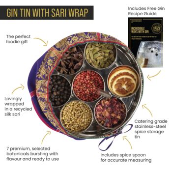 Gin Botanicals Spice Tin With Sari Wrap, 3 of 9