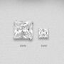 Square Sterling Silver And Cubic Zircona Earrings, thumbnail 2 of 4