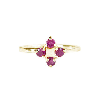 Ruby Cross Ring By Audrey Claude Jewellery