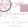 Wedding Welcome Sign Pink Heart Cherry Blossom, thumbnail 3 of 7