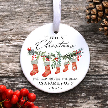 Personalised First Christmas As A Family Bauble, 5 of 6