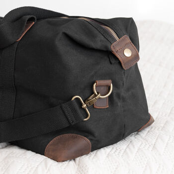 Monogrammed Luxury Waxed Canvas Holdall, 10 of 12
