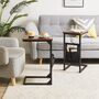 Set Of Two C Shaped End Side Table With Fabric Bag, thumbnail 1 of 10