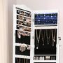 LED Jewellery Cabinet Lockable Storage Mirror, thumbnail 5 of 9