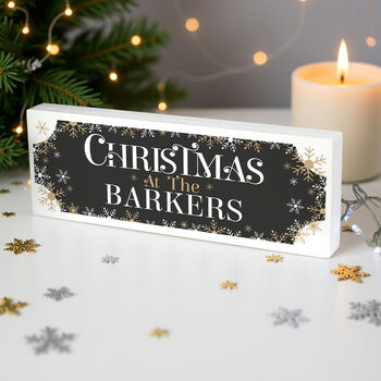 Personalised Family Christmas Wooden Mantel Decoration, 2 of 5
