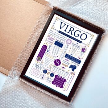 Personalised Virgo Zodiac Birthday Print, 4 of 9