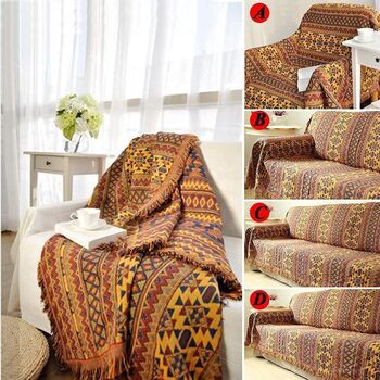 Bohemian Sofa Throw Blanket With Tassels Cotton Knitted, 5 of 9