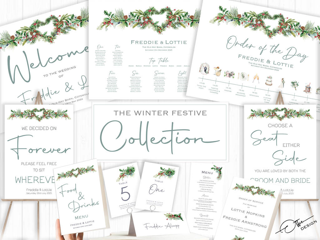 Christmas Wedding Table Plan By Ottie Design