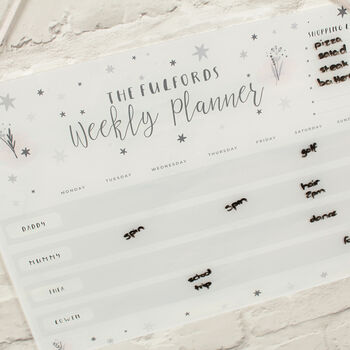 Personalised Wipe Clean Acrylic Weekly Family Planner, 2 of 6