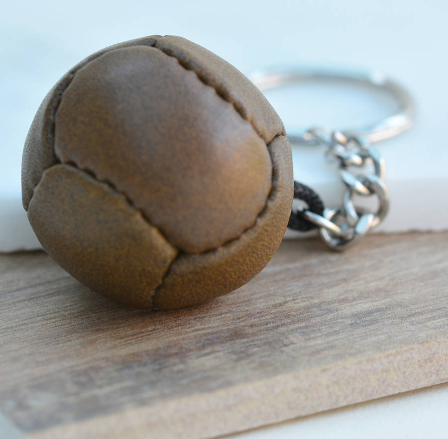 Vintage Leather Football Keyring By Me And My Sport